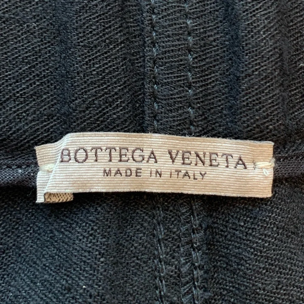 Bottega Veneta Black Linen-Blend‎ Drawstring Pants Size 54 EU